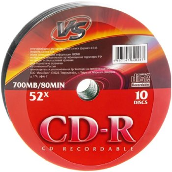 Диск CD-R VS 80 52x Shrink/10 (620267)