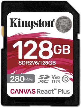 Карта памяти SDXC 128GB Kingston SDR2V6/128GB Canvas React Plus w/o adapter