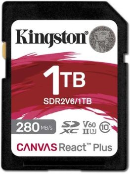 Карта памяти SDXC 1TB Kingston SDR2V6/1TB Canvas React Plus w/o adapter