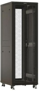 Шкаф серверный Hyperline (TTBR-3268-DD-RAL9004) напольный 32U 600x800мм пер.дв.перфор. задн.дв.перфор. 2 бок.пан. 1000кг черный 710мм 1610мм