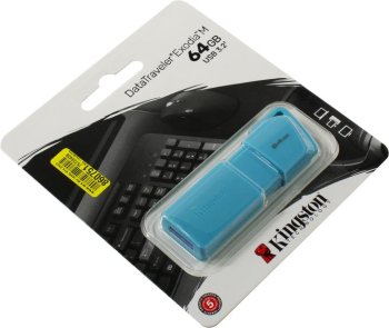 Накопитель USB 64Gb - Kingston DataTraveler Exodia M Neon Aqua Blue KC-U2L64-7LB