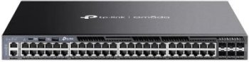Коммутатор Стекируемый управляемый TP-Link SG6654X 3 го уровня Omada с 48 гигабитными портами и 6 портами SFP+