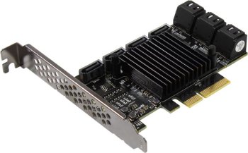Контроллер ExeGate EXE-510 (PCI-E x4, SATA3 6Gb/s, 10 int, ASMedia Chipset ASM1166+JMB575)
