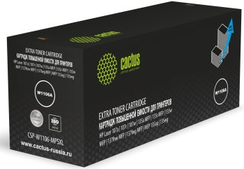 Картридж Cactus CSP-W1106-MPSXL W1106A черный (10000стр.) для HP Laser 107a/107r/107w/135a MFP/135r MFP/135w MFP/137fnw MFP/137fwg MFP/MFP 13