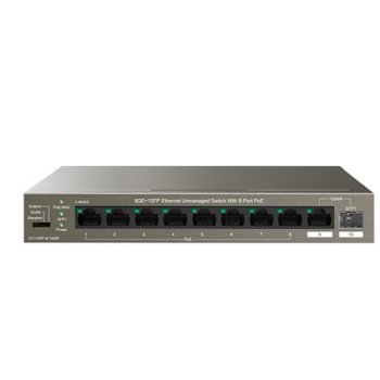 Коммутатор IP-COM G1110PF-8-102W PoE неуправляемый 9-Ports 10/100/1000 Base-T + 1-Port 1000 Base-X SFP / 8-Ports PoE (PoE бюджет 92W)