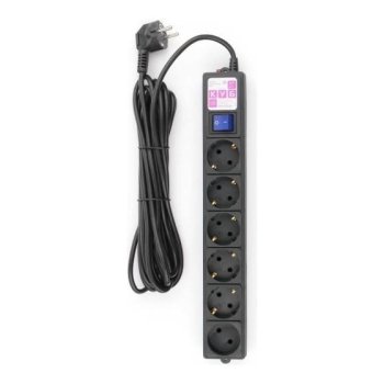 Сетевой фильтр Power Cube -удлинитель 5м 6 р 16А SPG6-B5M (21889), черный