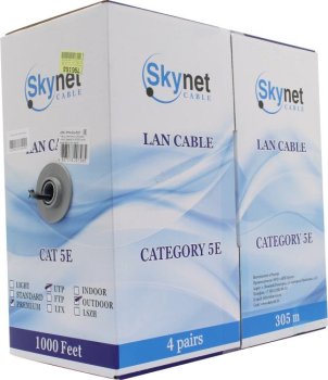 Кабель UTP 4 пары кат.5e <бухта 305м> SkyNet Premium <CSP-UTP-4-CU-OUT> для внешней прокладки