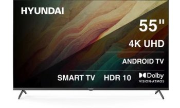 Телевизор-LCD Hyundai 55" H-LED55BU7009 Android TV Frameless Metal черный 4K Ultra HD 60Hz MEMC DVB-T DVB-T2 DVB-C DVB-S DVB-S2 USB WiFi Smart TV