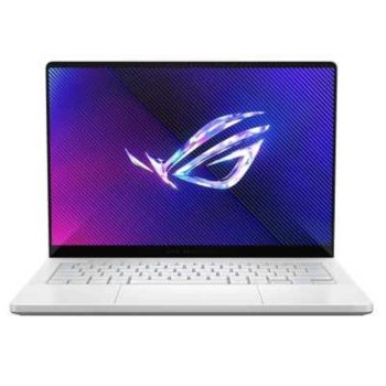 Ноутбук Asus ROG Zephyrus G14 GA403UU-QS080 [90NR0HZ2-M003V0] Platinum White 14" {2880x1800 OLED Ryzen 7 8845HS(3.8Ghz)/16384Mb/1024PCISSDGb/RTX4050(6