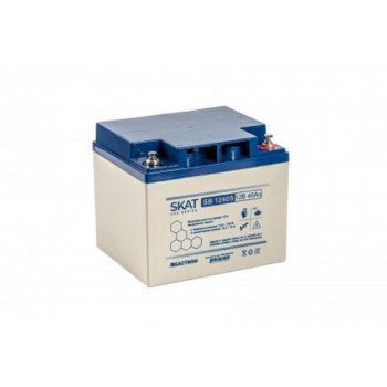 Аккумулятор для ИБП SKAT SB 1240S АКБ свинцово-кислотная тип AGM 12V 40Ач I зар.12.6А,(клеммы под болт М6) (8971)