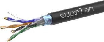 Кабель FTP Suprlan Standard 01-1028-1 кат.5E FTP 4 парыX24AWG PE внешний 305м черный