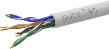 Кабель UTP Suprlan Median 01-0334-9 кат.5E U/UTP 4 пары 24AWG PVC внутренний 305м серый