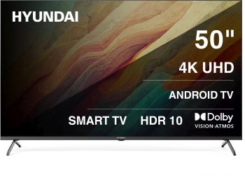 Телевизор-LCD Hyundai 50" H-LED50BU7009 Android TV Frameless черный 4K Ultra HD 60Hz MEMC DVB-T DVB-T2 DVB-C DVB-S DVB-S2 USB WiFi Smart TV