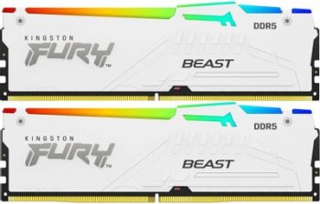 Оперативная память DDR5 2x32GB 6000MHz Kingston KF560C36BWEAK2-64 Fury Beast White Expo RGB RTL Gaming PC5-48000 CL36 DIMM 288-pin 1.35В dual rank с р