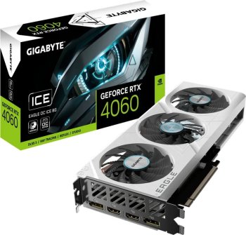 Видеокарта Gigabyte GeForce RTX 4060 Eagle ICE OC 8 ГБ (GV-N4060EAGLEOC ICE-8GD)