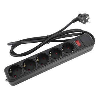 Сетевой фильтр Perfeo сетевой фильтр "REAL POWER", 1,8м, 5 розеток, 16А, 3500 Вт, тройная защита, черный.