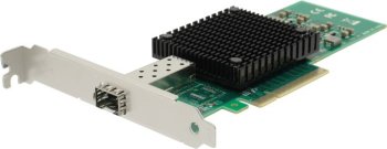 Сетевой адаптер ExeGate EXE-X520-DA1 (PCI-E x8 v3.0, порты 1xSFP+ 10Gb/s (10/5/2.5/1Gb/s, 100Mb/s), Server NIC Intel Chipset JL82599EN)