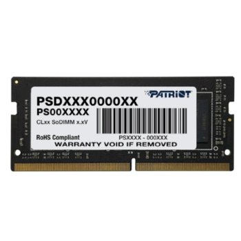 Оперативная память для ноутбуков PATRIOT Signature Line DDR4 Общий объём памяти 8Гб Module capacity 8Гб Количество 1 2666 МГц PSD48G32002S