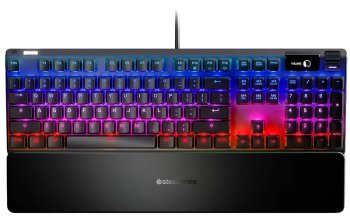 Клавиатура SteelSeries игровая проводная Apex 7, (SteelSeries QX2 Red), Русская раскладка, черный