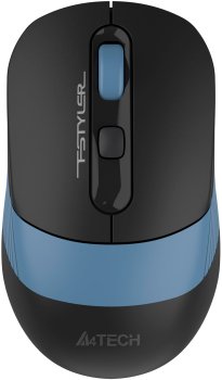 Мышь беспроводная A4Tech Fstyler FB10CS черный/синий оптическая (2000dpi) silent BT/Radio USB (4but)