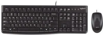 Комплект клавиатура + мышь Logitech Desktop MK120 (920-002589) клавиатура K120 черная, мышь M100, цвет черный, USB, RTL (неоригинальная гравировка)