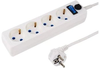 Сетевой фильтр PROconnect STANDARD 3м (4 розетки) белый (пакет ПЭ) [11-7228]