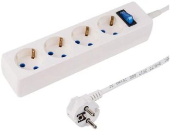 Сетевой фильтр PROconnect STANDARD 1.5м (4 розетки) белый (пакет ПЭ)