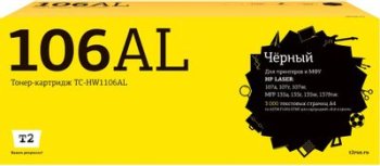 Картридж T2 TC-HW1106AL W1106A черный (1000стр.) для HP Laser 107a/107r/107w/MFP 135a/135r/135w/137fnw