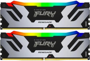 Оперативная память Kingston Fury Renegade Silver RGB DDR5 7200 МГц 2x16 ГБ (KF572C38RSAK2-32)