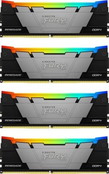 Оперативная память Kingston 32GB 3600MT/s DDR4 CL16 DIMM (Kit of 4) FURY Renegade RGB (KF436C16RB2AK4/32)