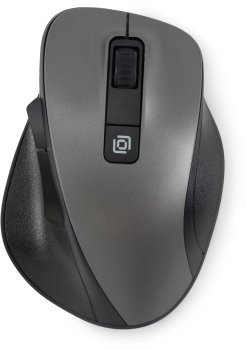 Мышь беспроводная Оклик 504MW черный/серый оптическая (1600dpi) silent USB (6but)