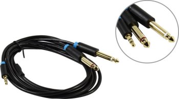 Переходник Vention <BACBH> Jack3.5-M --> 2xJack6.3-M 2м