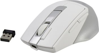 Мышь беспроводная A4Tech Fstyler FG45CS Air2 белый/серебристый оптическая (2000dpi) silent USB для ноутбука (7but)