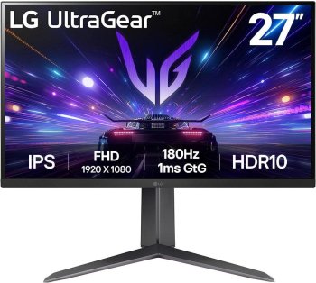 Монитор 27" LG UltraGear 27GS65F-B с поворотом экрана (IPS, 180Hz, LCD, 1920x1080, HDMI, DP)