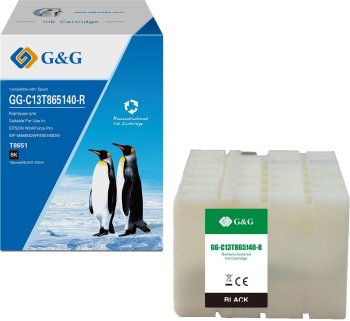 Картридж G&G GG-C13T865140-R T8651 черный (200мл) для Epson WF Pro WF-M5690DWF/M5190DW