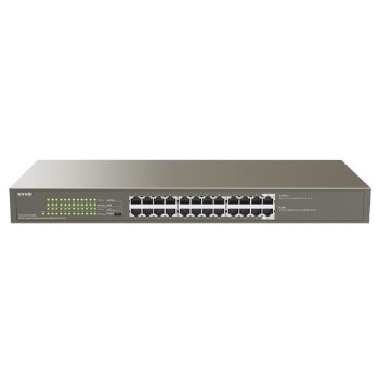 Коммутатор TENDA TEG1124P-24-250W в стойку 24-Ports 10/100/1000 Base-T (24-Ports PoE(PoE бюджет 225W))