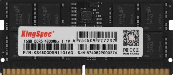 Оперативная память DDR5 16GB 4800MHz Kingspec KS4800D5N11016G RTL PC5-38400 CL40 DIMM 288-pin 1.1В single rank Ret
