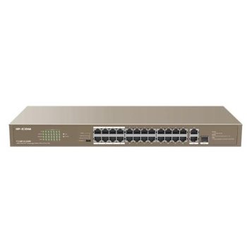 Коммутатор IP-COM F1126P-24-250W PoE неуправляемый 26-Ports 10/100 Mbps Base-TX + 1-Port 1000 Base-X SFP / 24-Ports PoE (PoE бюджет 230W)