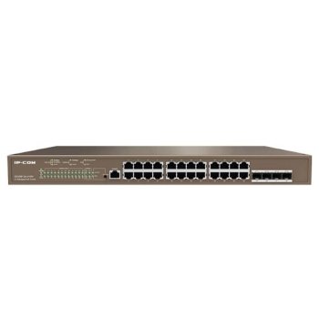 Коммутатор IP-COM G5328P-24-410W L3 PoE управляемый 24-Ports 10/100/1000 Base-T + 4-Ports 1000 Base-X SFP / 24-Ports PoE (PoE бюджет 370W)