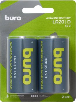 Батарейка Buro Alkaline LR20 D 18000mAh (2шт) блистер