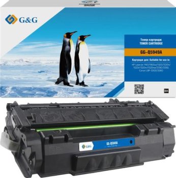 Картридж G&G GG-Q5949A черный (2500стр.) для HP LJ 1160/1160Le/1320/1320n/1320t/1320tn/1320nw/3390/3392 Canon LBP-3300/3360