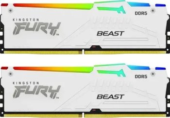 Оперативная память Kingston Fury Beast White RGB DDR5 5600 МГц 2x16 ГБ (KF556C40BWAK2-32)