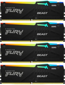 Оперативная память Kingston Fury Fury Beast DDR5 6000 МГц 4x16 ГБ (KF560C40BBAK4-64)