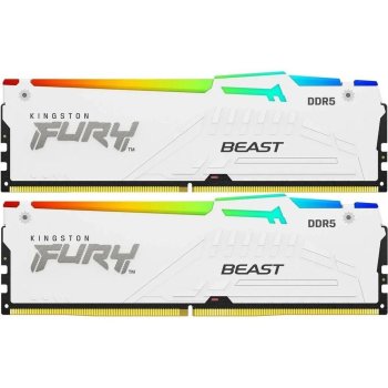Оперативная память Kingston Fury Beast White RGB DDR5 5200 МГц 2x16 ГБ (KF552C40BWAK2-32)
