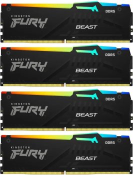 Оперативная память Kingston Fury Fury Beast DDR5 5600 МГц 4x16 ГБ (KF556C40BBAK4-64)