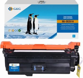 Картридж G&G GG-CE251A CE251A голубой (7000стр.) для HP CLJ CP3525n/CP3525dn/CP3525X/CP3520/CM3530fs MFP/CM3530 MFP