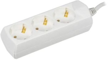 Сетевой удлинитель IEK У03 7м (3 розетки) белый (пакет ПЭ)