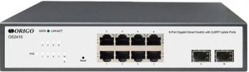 Коммутатор Настраиваемый L2 8x1000Base-T, 2x1000Base-X SFP, комплект для установки в 19" стойку ORIGO OS2410/A1A