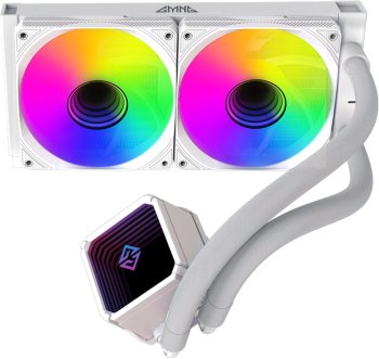 Система водяного охлаждения GMNG GG-LC240ARGB1 ARGB 120x120x25mm Soc-AM5/AM4/1151/1200/2066/1700 белый 4-pin 22-35dB Al+Cu 260W 1200gr Ret (GG-LC240AR