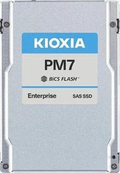 Накопитель SSD KIOXIA SSD PM7-R, 7680GB, 2.5" 15mm, SAS 24G, TLC, R/W 4200/4100 MB/s, IOPs 720K/175K, TBW 14016, DWPD 1 (12 мес.)
